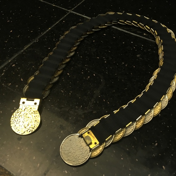 Faux Silver & Gold Coin Style Necklace - Picture 3 of 4